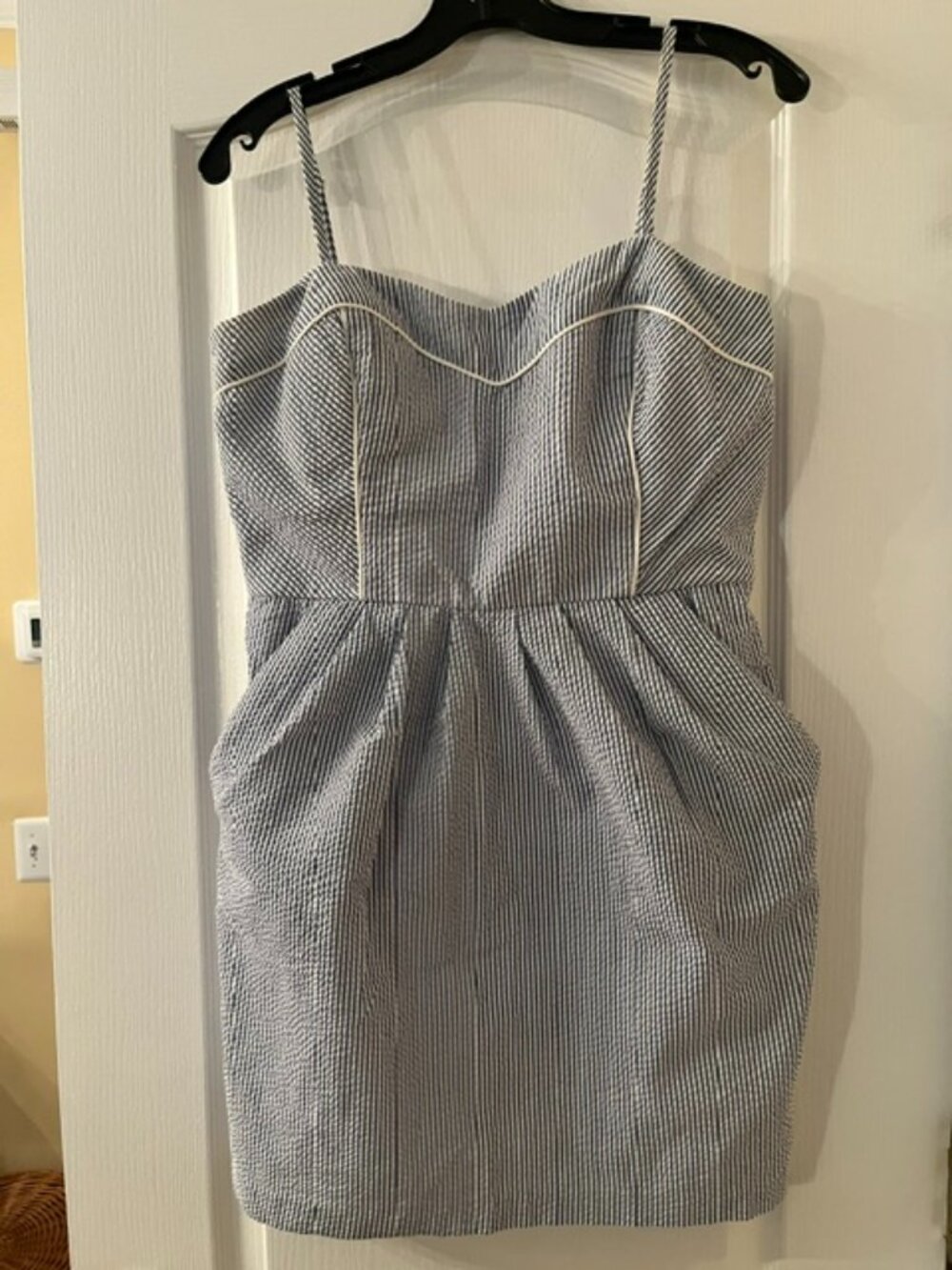 BCX Blue & White Seersucker Dress  – Size 11